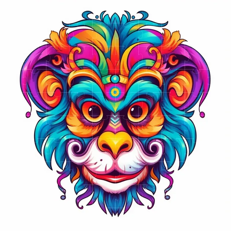 Stylized Lisa Frank Animal Illustrations