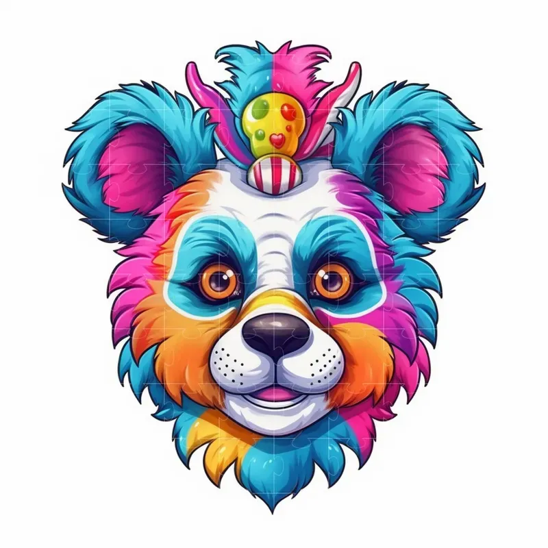 Stylized Lisa Frank Animal Illustrations