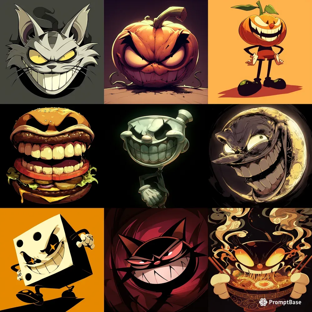 Bad Character Heads Cuphead Style