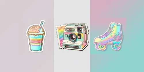 Retro Colorful Stickers generated by midjourney