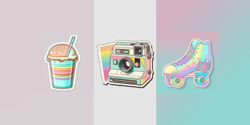 Retro Colorful Stickers generated by undefined