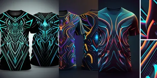 Vibrant Futuristic T-shirt Designs generated by midjourney