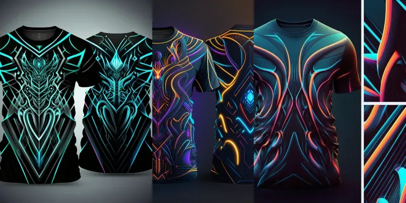 Vibrant Futuristic T-shirt Designs generated by undefined