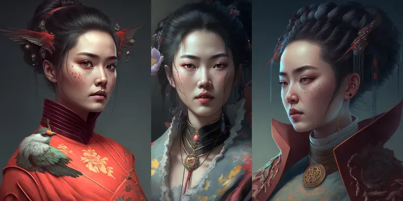 Surreal Asian Portraits generated by undefined