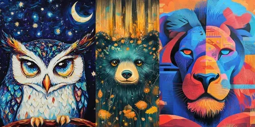 Vibrant Wildlife Portraits generated by midjourney