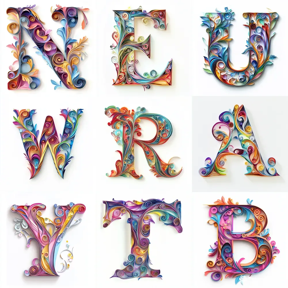 Detailed Vibrant Letter Cutout Designs Midjourney Prompt | PromptBase