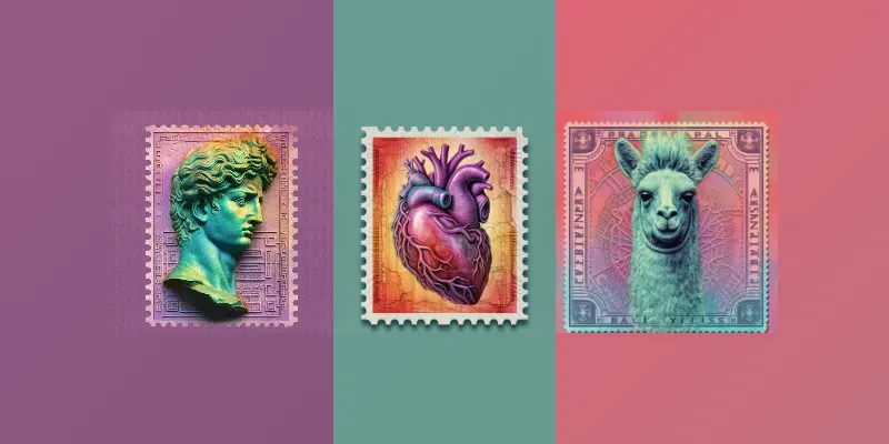 Vaporwave Stamps generated by undefined