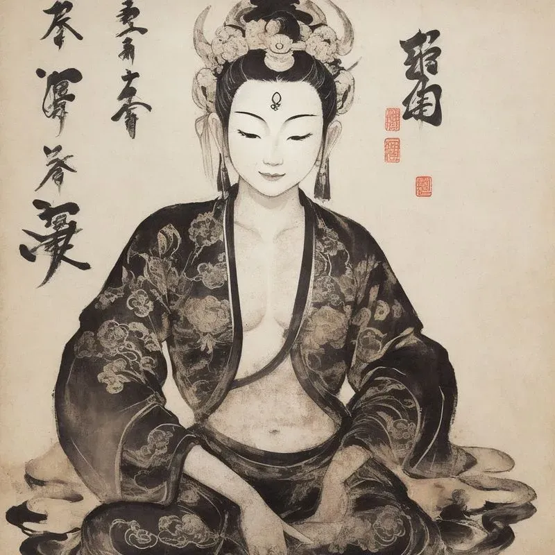 Chinese Ink Paintings With Calligraphy