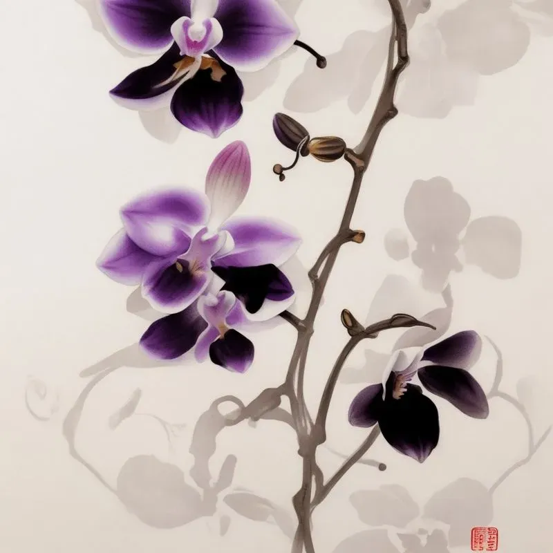 Chinese Ink Paintings With Calligraphy