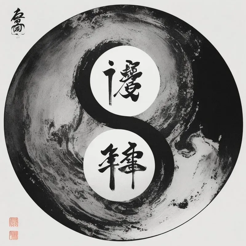 Chinese Ink Paintings With Calligraphy