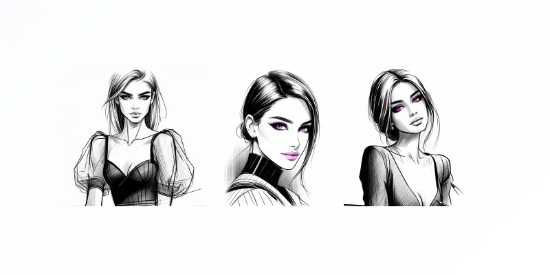 Pencil Portrait Beautiful Models generated by undefined