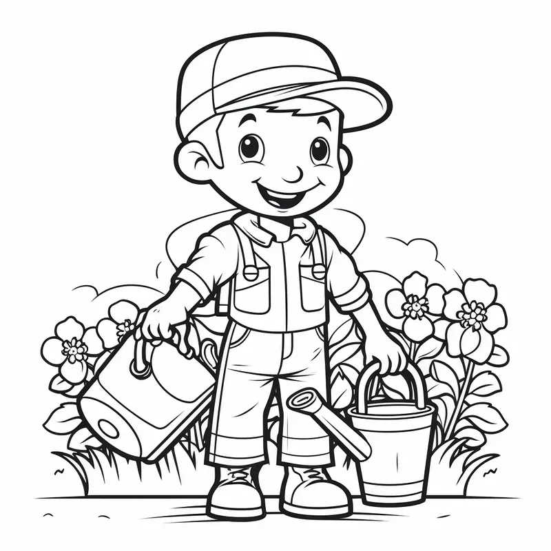 People Occupations Jobs Coloring Books