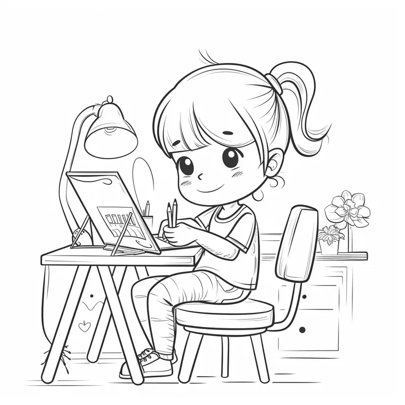 Children Everyday Actions Coloring Books