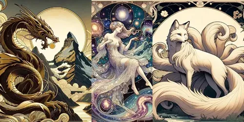 Mythical Realms Creatures Moments generated by dalle