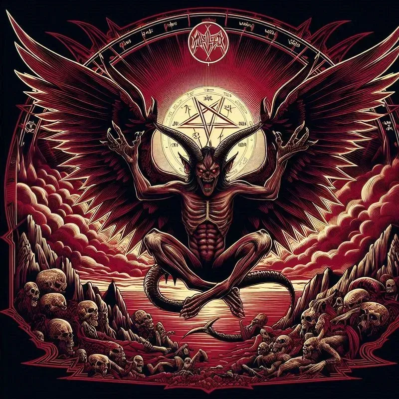 Heavy Metal Album Cover Line Art