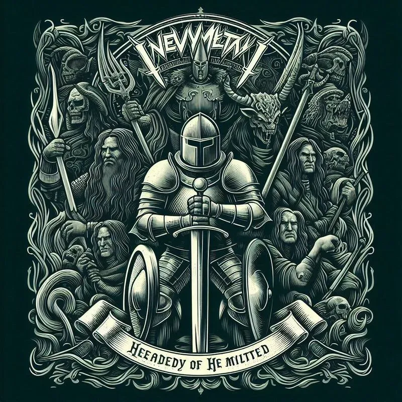 Heavy Metal Album Cover Line Art
