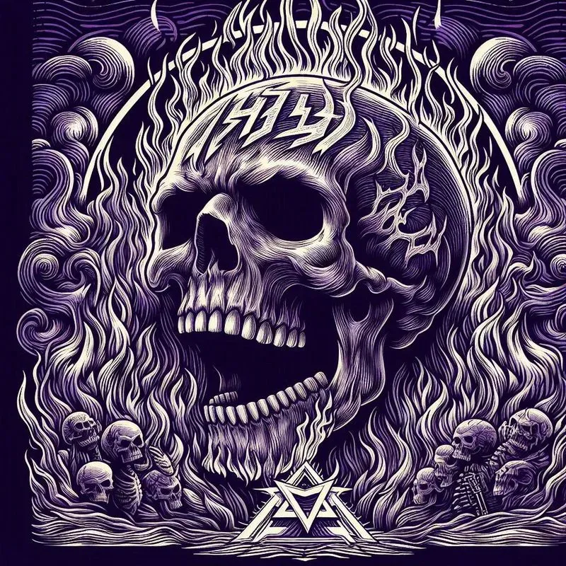 Heavy Metal Album Cover Line Art