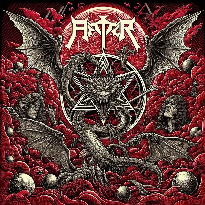 Heavy Metal Album Cover Line Art