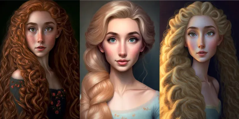 Realistic Disney Princess Portraits generated by undefined