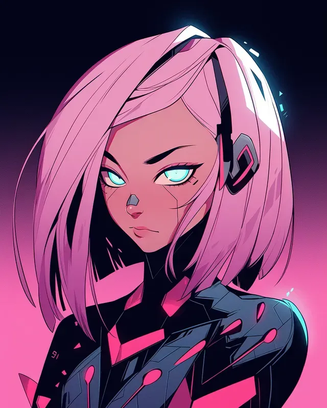 Cute Cartoon Girls Portraits