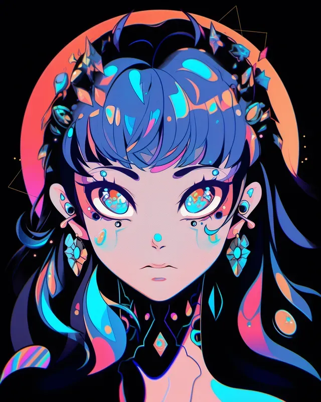 Cute Cartoon Girls Portraits