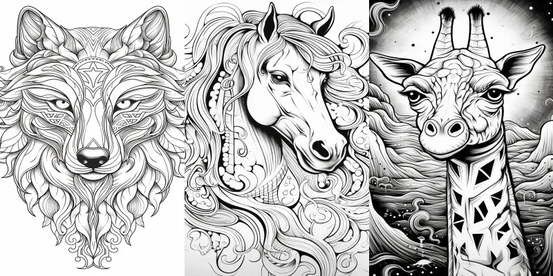Create Coloring Books For Adults Animal generated by undefined