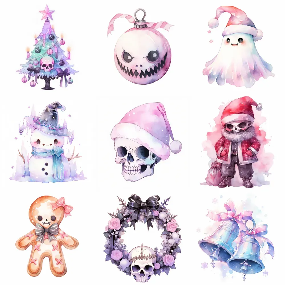 Watercolor Pastel Goth Christmases