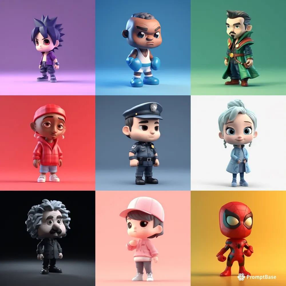 3D Cute Cartoon Style Characters