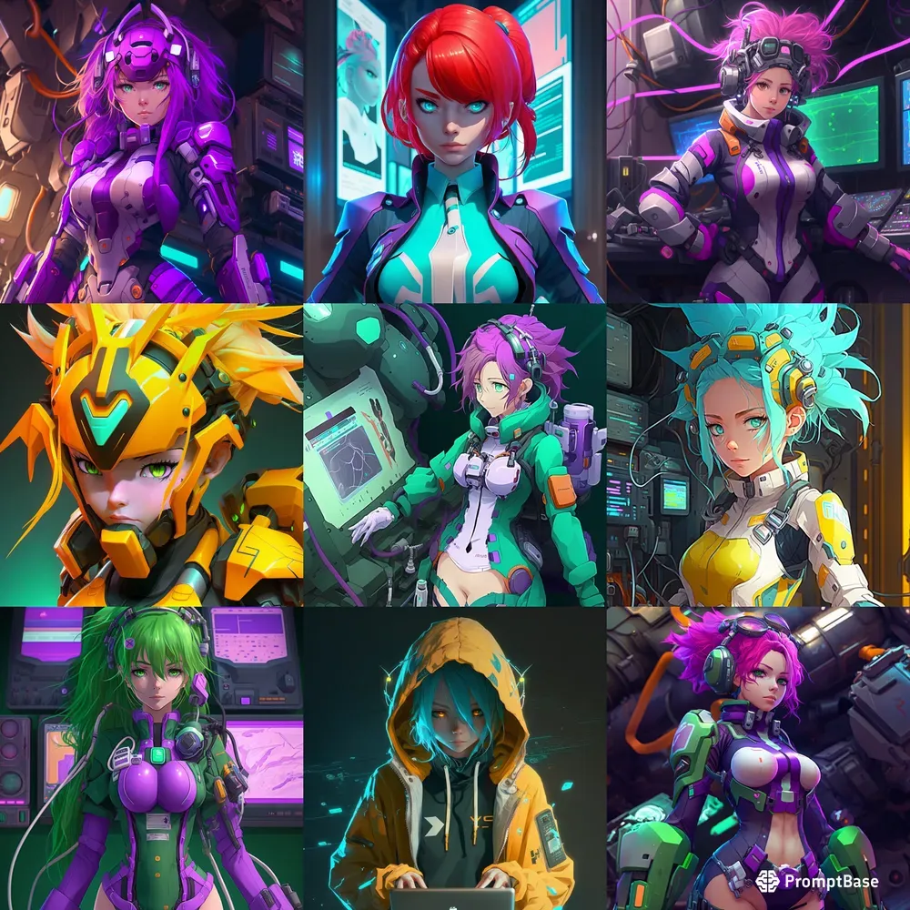 High Tech Anime Girls Game Avatars 3D