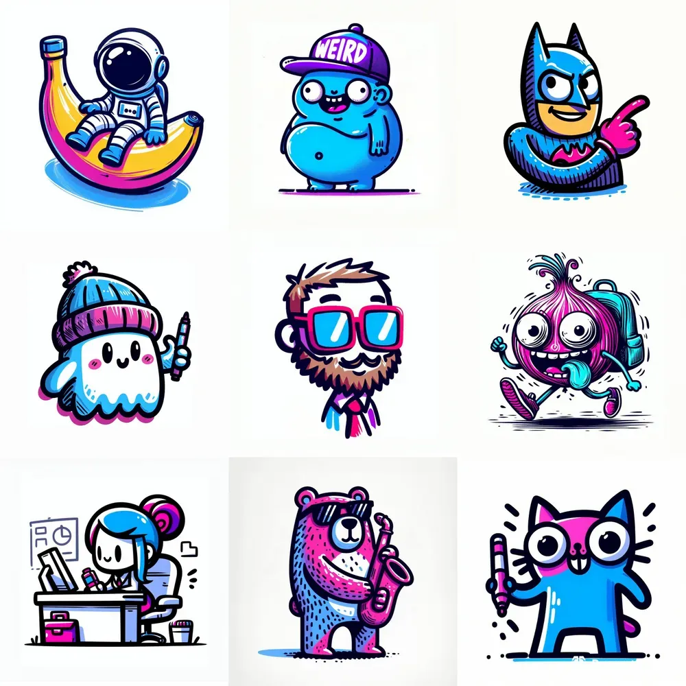 Vibrant Line Art For Digital Prints