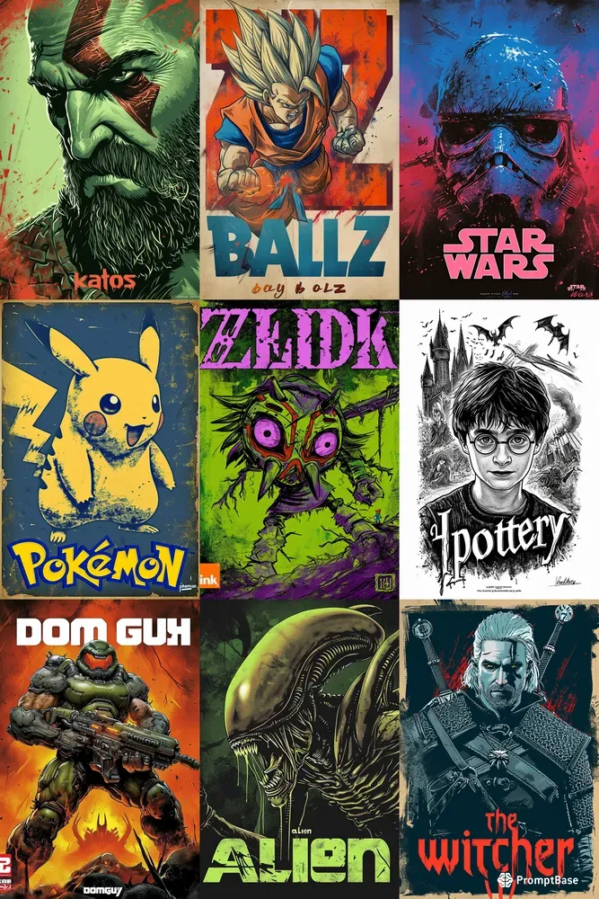 Gritty Horror Comics Posters