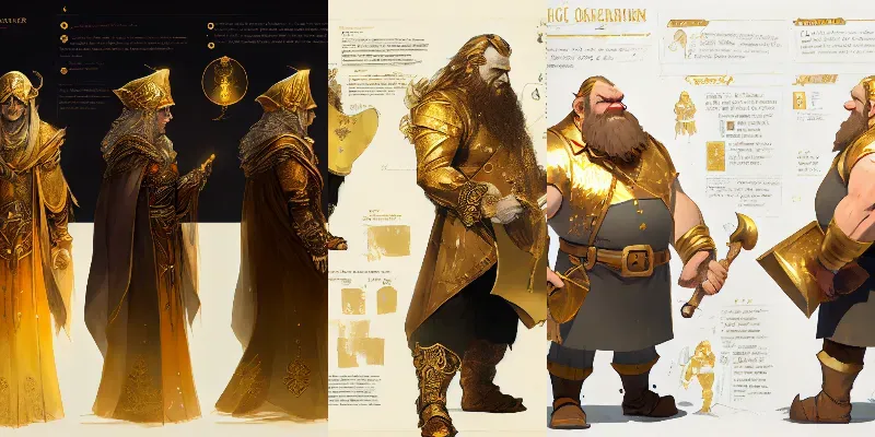 Character Art Sheets generated by undefined