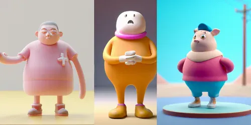 Clay Characters generated by dalle