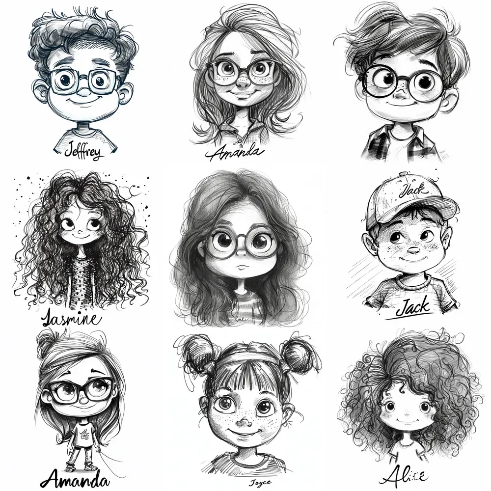 Adorable Caricature Characters