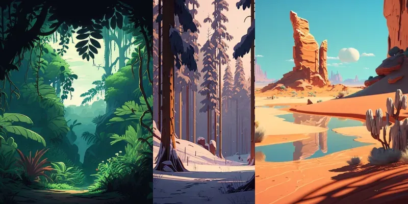 Pixar Style Landscapes generated by undefined