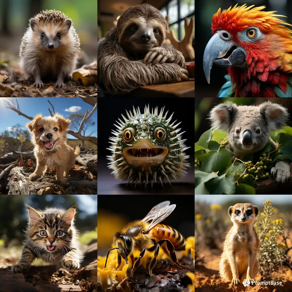 Cute Animal Poses Expressions