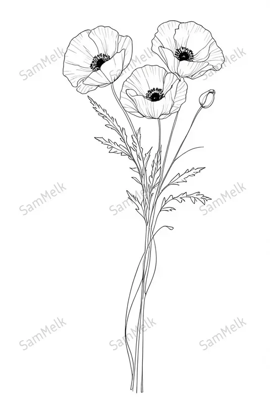 Elegant Line Floral Art