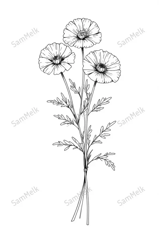 Elegant Line Floral Art