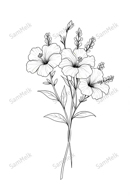 Elegant Line Floral Art