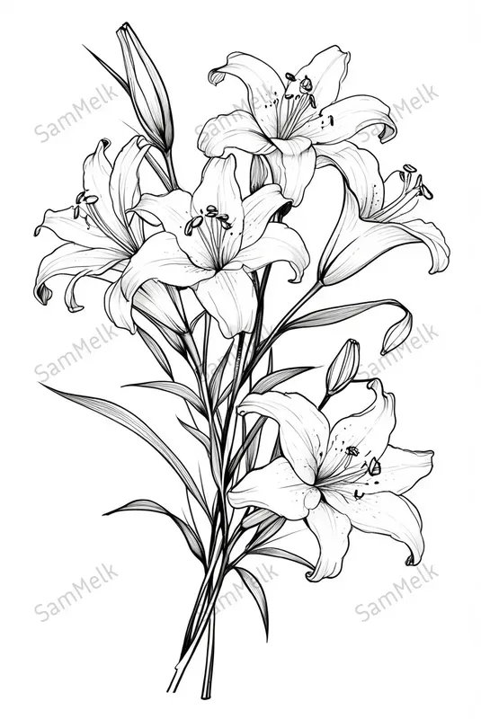 Elegant Line Floral Art