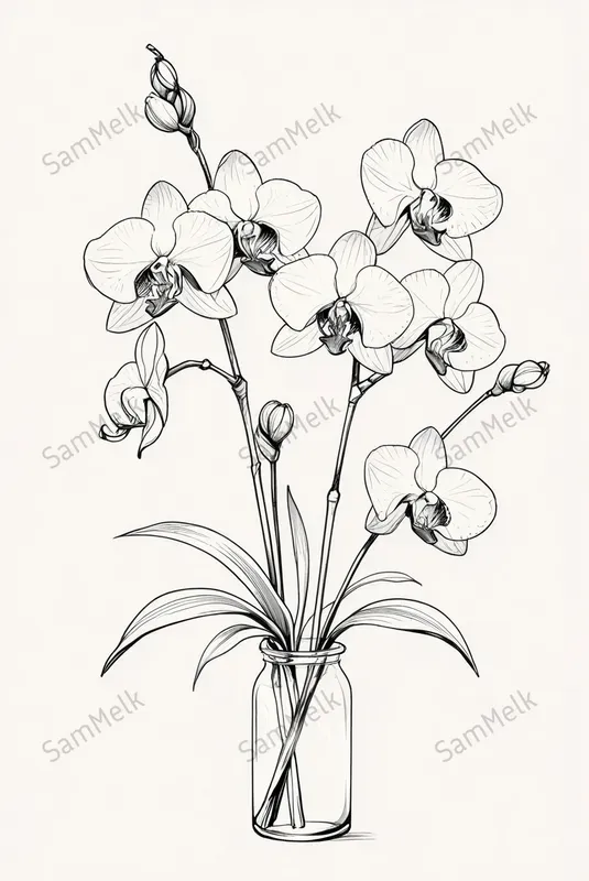 Elegant Line Floral Art