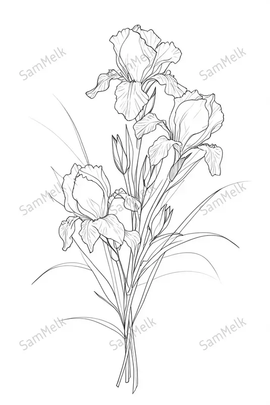 Elegant Line Floral Art