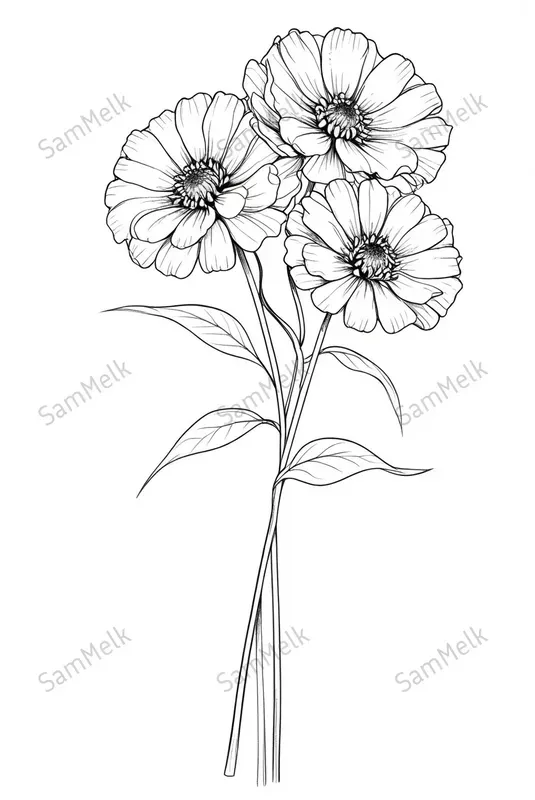 Elegant Line Floral Art