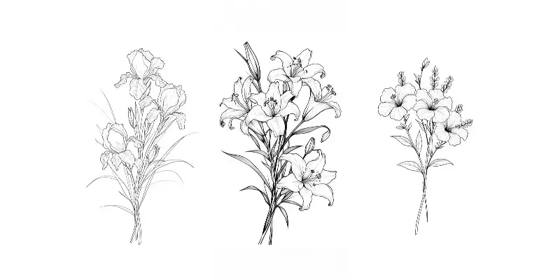 Elegant Line Floral Art generated by undefined