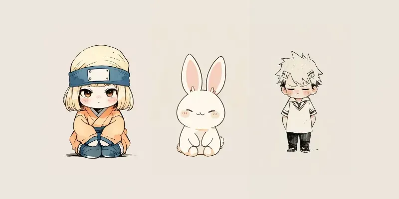 Charming Handsketched Chibi Characters generated by undefined