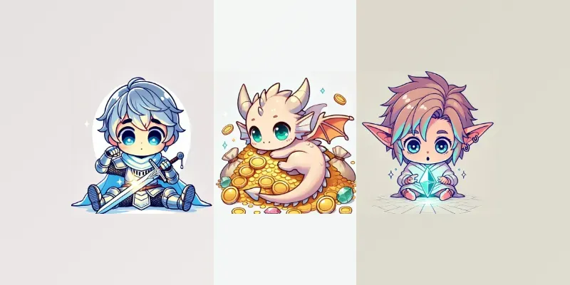 Cute Chibi Fantasy Characters generated by undefined