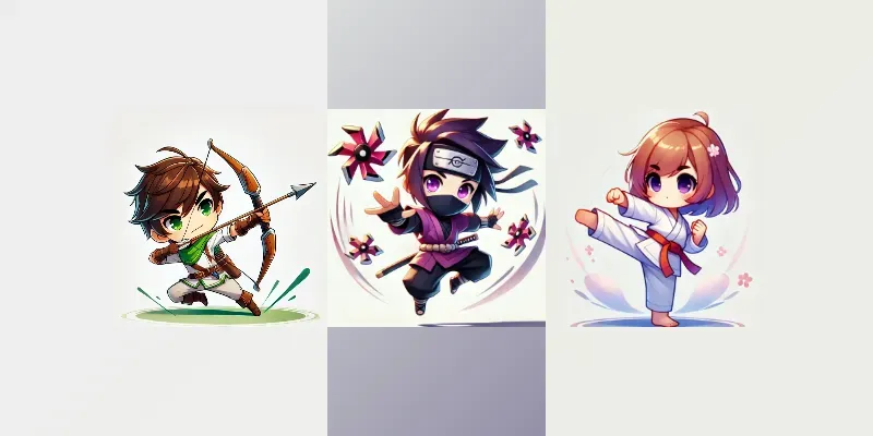 Anime Chibi Action Scenes generated by undefined