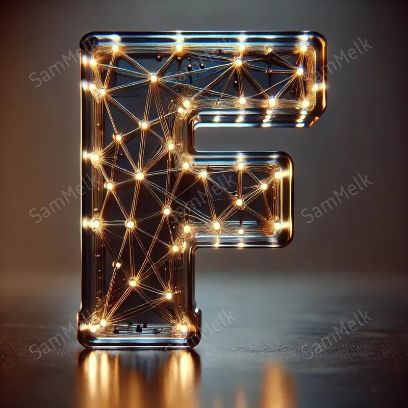 Futuristic 3D Wireframe Glow Art