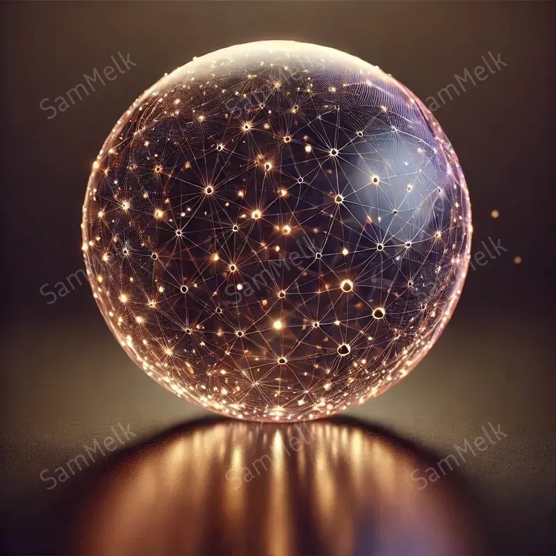 Futuristic 3D Wireframe Glow Art