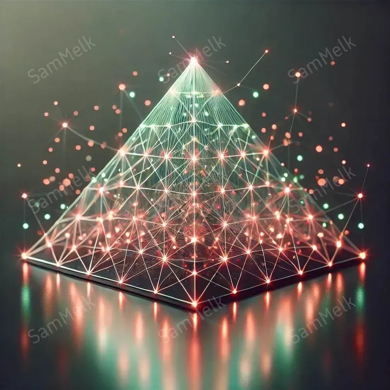 Futuristic 3D Wireframe Glow Art